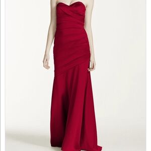 David's Bridal Extra Length Satin Trumpet Dress